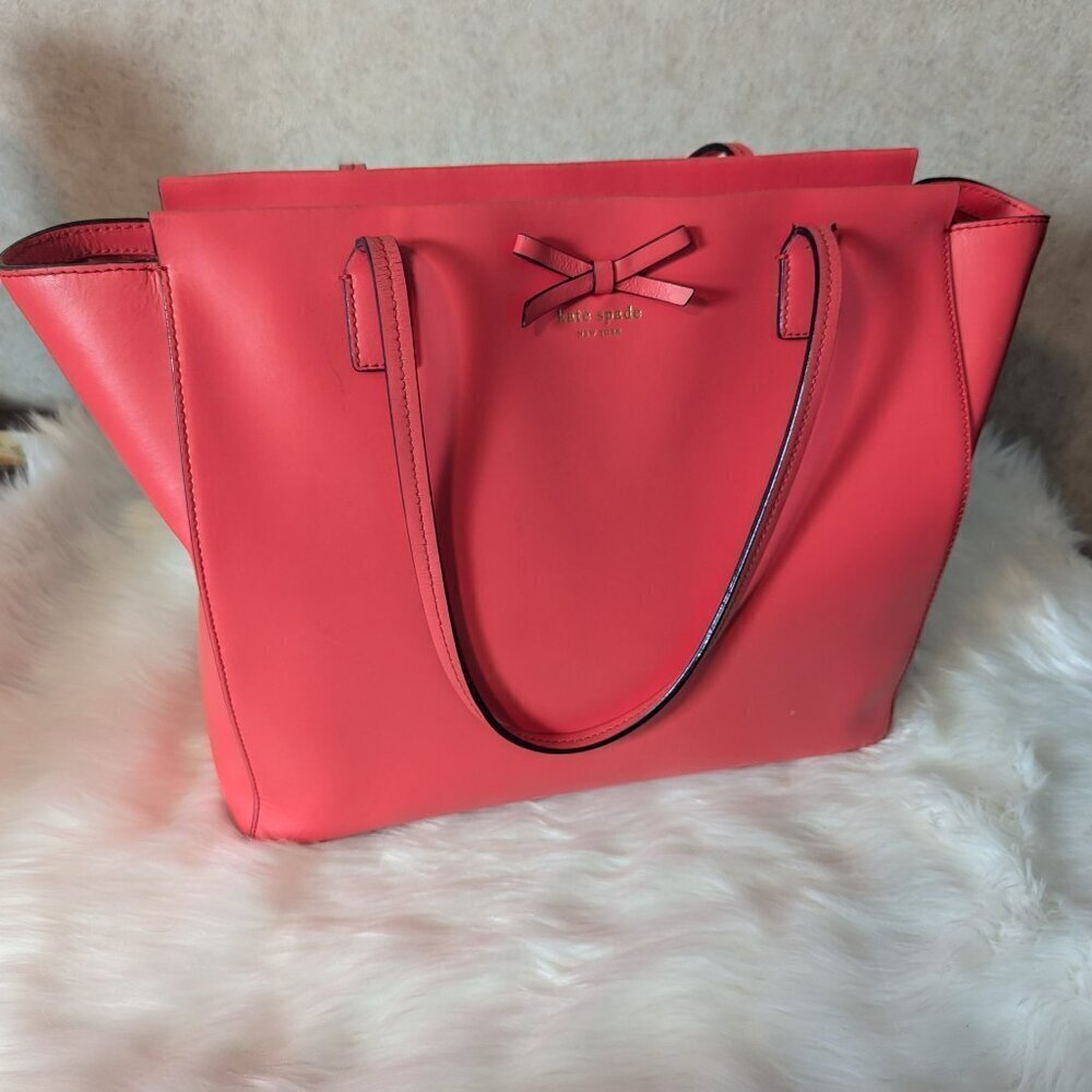 Kate Spade Geranium Taden Sawyer Street Leather Tote